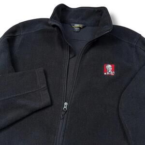 KFC Colonel Sanders Embroidered Logo Black Fleece Jacket Core365 Size L Uniform